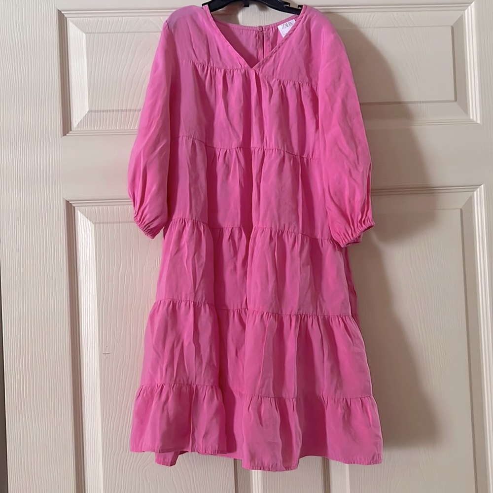 ZARA Girl’s Pink Tiered Dress